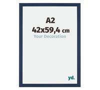 yd. Your Decoration - Cadre A2 42x59.4 cm - Bleu Fonce Patine - Cadres Photo en MDF Avec Verre acrylique - Anti-Reflet - Cadre A2 42x59.4 - Mura