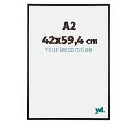 yd. Your Decoration - Cadre A2 42x59.4 cm - Noir Brillant - Cadres Photos en Aluminium Avec Verre acrylique - Anti-Reflet - Cadre A2 42x59.4 - Kent