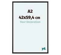 yd. Your Decoration - Cadre A2 42x59.4 cm - Cadres Photos en Aluminium Avec Verre acrylique - Noir Mat - Cadre Decoration Murale - Aurora
