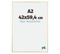 Your Decoration - A2 42x59,4 cm - Cadres Photos en Aluminium Avec Verre acrylique - Excellente Qualité - Or Brillant - Cadre Decoration Murale - Austin,