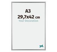 yd. Your Decoration - Cadre A3 29.7x42 cm - Argent - Cadres Photos en Plastique Avec Verre acrylique - Anti-Reflet - Cadre A3 29.7x42 - Bordeaux