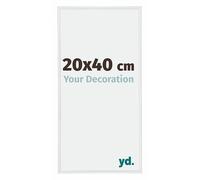 yd. Your Decoration - Cadre Photo 20x40 cm - Blanc Brillant - Cadre Photo en Plastique Avec Verre acrylique - Anti-Reflet - Cadre 20x40 - Annecy
