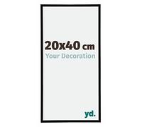 yd. Your Decoration - Cadre Photo 20x40 cm - Noir Brillant - Cadre Photo en Plastique Avec Verre acrylique - Anti-Reflet - Cadre 20x40 - Annecy