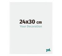 yd. Your Decoration - Cadre photo 24x30 cm - Blanc Brillant - Cadre Photo en Plastique Avec Verre acrylique - Anti-Reflet - Cadre 24x30 - Evry