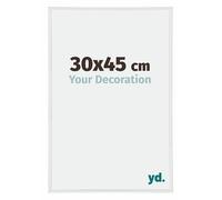 yd. Your Decoration - Cadre Photo 30x45 cm - Blanc Brillant - Cadre Photo en Plastique Avec Verre acrylique - Anti-Reflet - Cadre 30x45 - Annecy