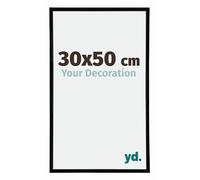yd. Your Decoration - Cadre Photo 30x50 cm - Noir Brillant - Cadre Photo en Plastique Avec Verre acrylique - Anti-Reflet - Cadre 30x50 - Annecy