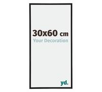 yd. Your Decoration - Cadre Photo 30x60 cm - Noir Mat - Cadre Photo en Plastique Avec Verre acrylique - Anti-Reflet - Cadre 30x60 - Annecy
