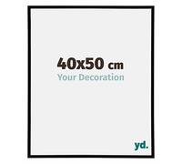yd. Your Decoration - Cadre Photo 40x50 cm - Noir Brillant - Cadre Photo en Plastique Avec Verre acrylique - Anti-Reflet - Cadre 40x50 - Annecy
