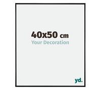 yd. Your Decoration - Cadre photo 40x50 cm - Noir Brillant - Cadre Photo en Plastique Avec Verre acrylique - Anti-Reflet - Cadre 40x50 - Evry