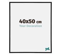 yd. Your Decoration - Cadre Photo 40x50 cm - Noir Mat - Cadre Photo en Plastique Avec Verre acrylique - Anti-Reflet - Cadre 40x50 - Annecy