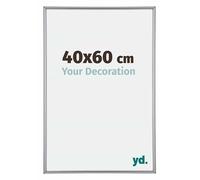 yd. Your Decoration - Cadre Photo 40x60 cm - Argent Brillant - Cadre Photo en Plastique Avec Verre acrylique - Anti-Reflet - Cadre 40x60 - Annecy