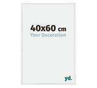 yd. Your Decoration - Cadre Photo 40x60 cm - Blanc Brillant - Cadre Photo en Plastique Avec Verre acrylique - Anti-Reflet - Cadre 40x60 - Annecy