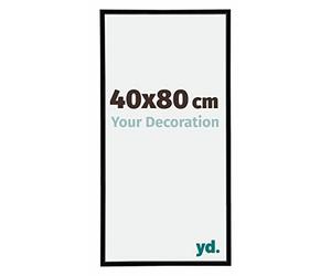 yd. Your Decoration - Cadre Photo 40x80 cm - Noir Brillant - Cadre Photo en Plastique Avec Verre acrylique - Anti-Reflet - Cadre 40x80 - Annecy