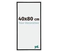 yd. Your Decoration - Cadre Photo 40x80 cm - Noir Mat - Cadre Photo en Plastique Avec Verre acrylique - Anti-Reflet - Cadre 40x80 - Annecy