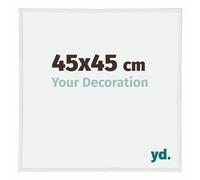 yd. Your Decoration - Cadre Photo 45x45 cm - Blanc Brillant - Cadre Photo en Plastique Avec Verre acrylique - Anti-Reflet - Cadre 45x45 - Annecy