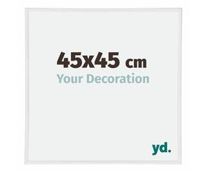 yd. Your Decoration - Cadre Photo 45x45 cm - Blanc Brillant - Cadre Photo en Plastique Avec Verre acrylique - Anti-Reflet - Cadre 45x45 - Annecy