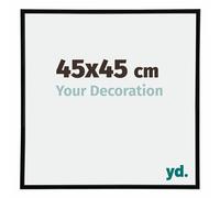 yd. Your Decoration - Cadre Photo 45x45 cm - Noir Brillant - Cadre Photo en Plastique Avec Verre acrylique - Anti-Reflet - Cadre 45x45 - Annecy