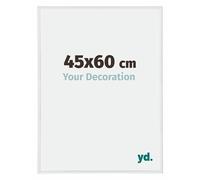 yd. Your Decoration - Cadre Photo 45x60 cm - Blanc Brillant - Cadre Photo en Plastique Avec Verre acrylique - Anti-Reflet - Cadre 45x60 - Annecy