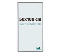 yd. Your Decoration - Cadre Photo 50x100 cm - Argent Brillant - Cadre Photo en Plastique Avec Verre acrylique - Anti-Reflet - Cadre 50x100 - Annecy