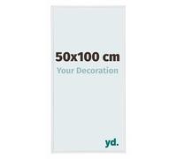 yd. Your Decoration - Cadre Photo 50x100 cm - Blanc Brillant - Cadre Photo en Plastique Avec Verre acrylique - Anti-Reflet - Cadre 50x100 - Annecy