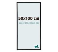 yd. Your Decoration - Cadre Photo 50x100 cm - Noir Brillant - Cadre Photo en Plastique Avec Verre acrylique - Anti-Reflet - Cadre 50x100 - Annecy
