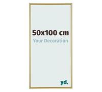yd. Your Decoration - Cadre Photo 50x100 cm - Or - Cadre Photo en Plastique Avec Verre acrylique - Anti-Reflet - Cadre 50x100 - Annecy