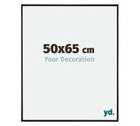 yd. Your Decoration - Cadre photo 50x65 cm - Noir Brillant - Cadre Photo en Plastique Avec Verre acrylique - Anti-Reflet - Cadre 50x65 - Evry