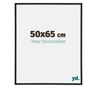 yd. Your Decoration - Cadre Photo 50x65 cm - Noir Mat - Cadre Photo en Plastique Avec Verre acrylique - Anti-Reflet - Cadre 50x65 - Annecy