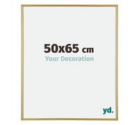 yd. Your Decoration - Cadre Photo 50x65 cm - Or - Cadre Photo en Plastique Avec Verre acrylique - Anti-Reflet - Cadre 50x65 - Annecy