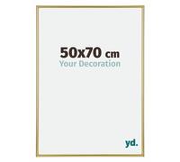 yd. Your Decoration - Cadre Photo 50x70 cm - Or - Cadre Photo en Plastique Avec Verre acrylique - Anti-Reflet - Cadre 50x70 - Annecy