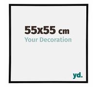 yd. Your Decoration - Cadre Photo 55x55 cm - Noir Brillant - Cadre Photo en Plastique Avec Verre acrylique - Anti-Reflet - Cadre 55x55 - Annecy