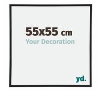 yd. Your Decoration - Cadre Photo 55x55 cm - Noir Mat - Cadre Photo en Plastique Avec Verre acrylique - Anti-Reflet - Cadre 55x55 - Annecy