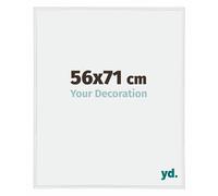 yd. Your Decoration - Cadre Photo 56x71 cm - Blanc Brillant - Cadre Photo en Plastique Avec Verre acrylique - Anti-Reflet - Cadre 56x71 - Annecy