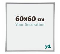 yd. Your Decoration - Cadre Photo 60x60 cm - Argent Brillant - Cadre Photo en Plastique Avec Verre acrylique - Anti-Reflet - Cadre 60x60 - Annecy