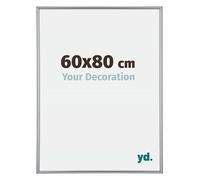 yd. Your Decoration - Cadre Photo 60x80 cm - Argent Brillant - Cadre Photo en Plastique Avec Verre acrylique - Anti-Reflet - Cadre 60x80 - Annecy