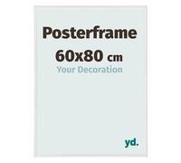 yd. Your Decoration - Cadre photo 60x80 cm - Cadre d'affiche en plastique avec verre synthétique - Verre d'art clair - Blanc Brillant - Paris