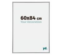 yd. Your Decoration - Cadre Photo 60x84 cm - Argent Brillant - Cadre Photo en Plastique Avec Verre acrylique - Anti-Reflet - Cadre 60x84 - Annecy
