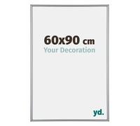 yd. Your Decoration - Cadre Photo 60x90 cm - Argent Brillant - Cadre Photo en Plastique Avec Verre acrylique - Anti-Reflet - Cadre 60x90 - Annecy
