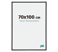 yd. Your Decoration - Cadre Photo 70x100 cm - Noir Brillant - Cadre Photo en Plastique Avec Verre acrylique - Anti-Reflet - Cadre 70x100 - Annecy