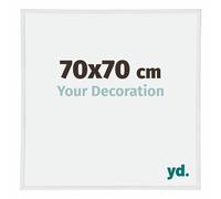 yd. Your Decoration - Cadre Photo 70x70 cm - Blanc Brillant - Cadre Photo en Plastique Avec Verre acrylique - Anti-Reflet - Cadre 70x70 - Annecy