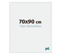 yd. Your Decoration - Cadre Photo 70x90 cm - Blanc Brillant - Cadre Photo en Plastique Avec Verre acrylique - Anti-Reflet - Cadre 70x90 - Annecy