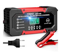 YDBAO Chargeur de Batterie Voiture 12V 10A LiFePO4 Chargeur Batterie Auto Intelligent avec Mode Réparation pour AGM Gel Wet LiFePO4 Auto Voiture Moto Camion