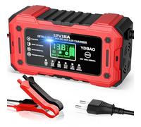 YDBAO Chargeur de Batterie Voiture 15A 12V LiFePO4 Chargeur Batterie pour Auto Moto Intelligent avec Écran LCD Mode Réparation Protection pour AGM Gel LiFePO4