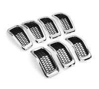YDCDFVBVGM Grille Chocs Centrale Avant Grille Pare-Choc Avant en Maille pour Jeep pour Cherokee 2014 2015 2016 2017 2018 Centre Grille Calandre Avant(Chrome Silver)