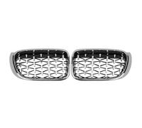 YDCDFVBVGM Grille Chocs Centrale Avant Grille Pare-Chocs Avant Voiture Accessoires Course pour X3 pour X4 pour F25 pour F26 2014-2017 Centre Grille Calandre Avant(Silver)