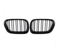 YDCDFVBVGM Grille Chocs Centrale Avant pour E53 pour X5 1999 2000 2001 2002 2003 Style Voiture Grilles Avant Noires Brillantes Grille Capot Centre Grille Calandre Avant(Dual Line)