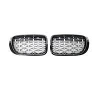 YDCDFVBVGM Grille Chocs Centrale Avant pour F26 pour X4 pour F25 LCI pour X3 Facelift 2014-2018 Accessoires Voiture Grilles Pare-Chocs Avant Noir Brillant Centre Grille Calandre Avant(Black Silver)