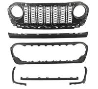 YDCDFVBVGM Grille Chocs Centrale Avant pour Jeep pour Wrangler pour JL pour Gladiator pour JT pour JL1300 2018 2019 2020 2021-2024 Grille Protection sans Trou pour Caméra Centre Grille Calandre Avant