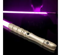 YDD GENIUS Sabre laser en métal de 97,3 cm, 4 polices sonores, épées lumineuses rechargeables par USB avec son fort, balançoire, blaster, accessoires de cosplay pour adultes, cadeau d'anniversaire et