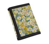YDFISH Daisy Portefeuille en cuir pour homme et femme - Léger - Porte-cartes de crédit avec fenêtre pour carte d'identité, marguerite